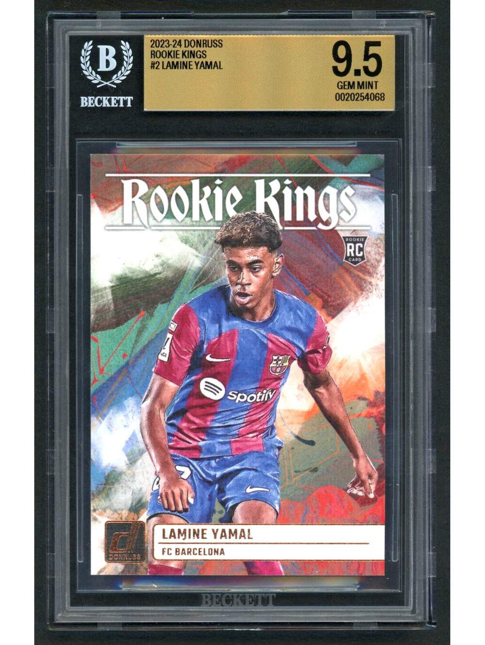 2023-24 Panini Donruss FIFA  Rookie Kings #2 Lamine Yamal (RC) BGS 9.5 Gm Mint